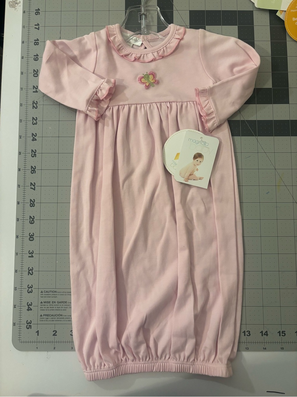 Soft Pink Infant Sleep Sack with Ruffle Collar